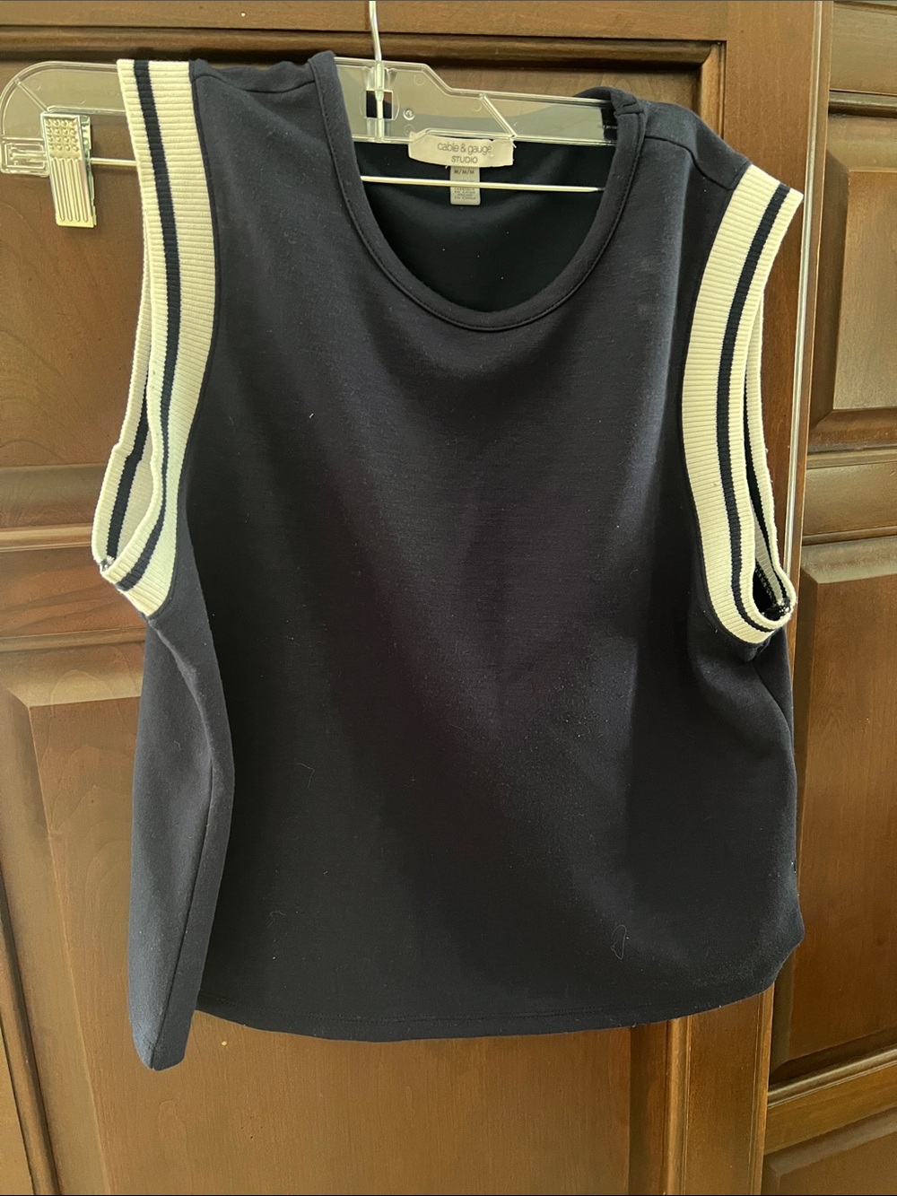 Cable & Gauge Navy Tank Top with Cream Contrast Trim and matching skirt